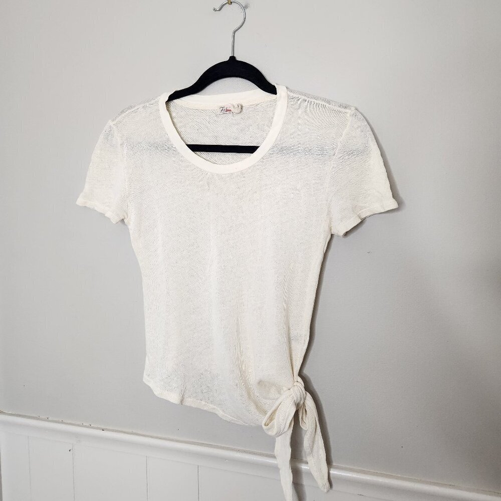 FAHERTY Hazel Tie Hemp Organic Cotton Blend T-Shirt